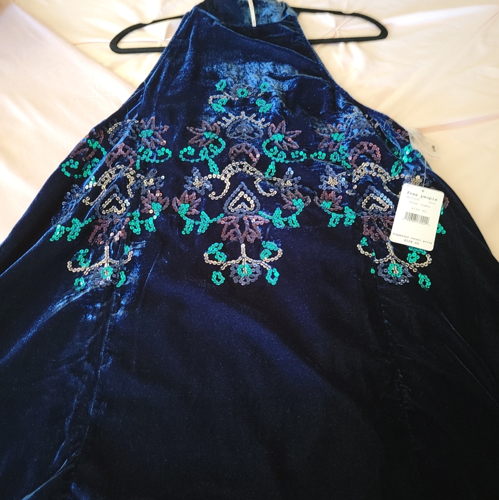 Free people velvet dress xs